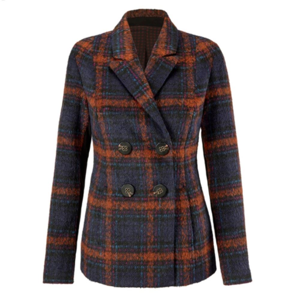 Cabi Jacket Checkmate 3736 Merry Plaid Button Lined Career Casual Fall - Large